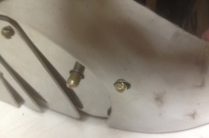 Spring pin - engaged and locking the visor